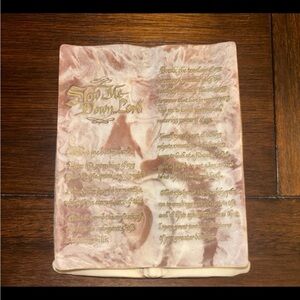 Decorative Velvet Wall Plaque in Rose Gold with Gold Script